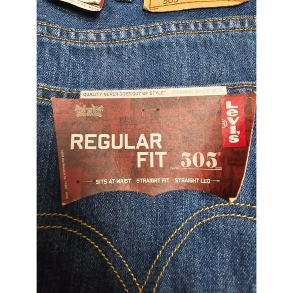VINTAGE 2006 LEVIS 505 DENIM JEANS‎ REGULAR FIT 38X30 NEW WITH TAGS